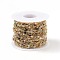 Natural Mixed Stone Handmade Beaded Chains, with Brass Findings, Golden, Unwelded, Round, Faceted, with Spool, 12x1~1.25mm, Bead: 2~2.5mm, about 32.8 Feet(10m)/roll