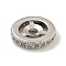 Brass Micro Pave Clear Cubic Zirconia Beads, Flat Round, Platinum, 12x2.5mm, Hole: 2.2mm