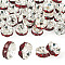 30Pcs 2 Colors Brass Rhinestone Spacer Beads, Straight Flange, Rondelle, Silver, Siam, 6x3mm, Hole: 1mm, 15pcs/style