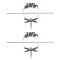 2 Sets Alloy Hair Sticks, Flower and Dragonfly, Antique Silver, 150x55mm