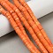 Synthetic Turquoise Beads Strands, Disc, Heishi Beads, Dyed, Dark Orange, 6x3.5mm, Hole: 1mm, about 54~55pcs/strand, 7.68''(19.5cm)~7.87''(20cm)