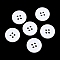 Resin Buttons, Dyed, Flat Round, White, 18x3mm, Hole: 2mm, 395pcs/bag