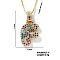 Brass Pave Colorful Cubic Zirconia Letter Pendant Box Chain Necklaces, Golden, Letter F, 15.75 inch(40cm)