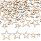 70Pcs 5 Styles Unfinished Wood Hollow Chips, Star, Blanched Almond, 20~60mm