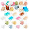 14Pcs 14 Styles Book Shape Silicone Beads, Mixed Color, 20~27x20~24.5x9~18mm, Hole: 2mm and 1.6mm, 1pc/styles