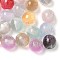 Two Tone Resin Beads, Round, with Glitter Powder, Mixed Color, 9.5mm, Hole: 2mm