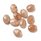 Natural Sunstone Beads, Faceted, Oval, 9.5~10x8x4.5mm, Hole: 1mm
