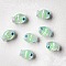 Handmade Lampwork Beads, Fish, Spring Green, 14x10mm