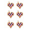 MIYUKI Delica Glass Seed Beaded Heart Pendants, with 304 Stainless Steel Jump Rings Loop, Mixed Color, 17x17x1.7mm, Hole: 3mm
