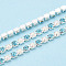 Iron Rhinestone Cup Chains, with ABS Plastic Imitation Pearl, with Spool, Silver, Sky Blue, 2.5x2x2mm, about 10yard/Roll