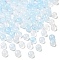 Transparent Acrylic Beads, Flat Round, Light Blue, 7x4mm, Hole: 1.8mm, about 3300~3448pcs/500g