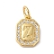 Real 18K Gold Plated Brass Micro Pave Clear Cubic Zirconia Pendants, with Jump Ring, Long-Lasting Plated, Lead Free & Cadmium Free, Letter Charms, Letter Z, 12x8.5x2mm, Hole: 3mm
