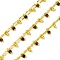 Handmade Faceted Natural Tiger Eye Beaded Chains, Soldered, with Spool, Long-Lasting Plated, Real 18K Gold Plated, Lead Free & Cadmium Free, Oval Links: 8x4x1.5mm, Beads: 3~3.5mm