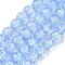 Handmade Foil Lampwork Beads Strands, Round, Light Sky Blue, 8.5x7mm, Hole: 1.4mm, about 40pcs/strand, 11.81''(30cm)