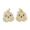 Brass Micro Pave Cubic Zirconia Charms, Rack Plating, Lead Free & Cadmium Free, Long-Lasting Plated, with Jump Ring, Real 18K Gold Plated, Octopus, 14x13x2mm, Hole: 3.5mm