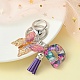 Resin Letter & Acrylic Butterfly Charms Keychain KEYC-YW00001-04-1