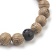 Bracelets extensibles en bois de santal teinté naturel BJEW-JB03842-02-4