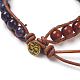 Natural & Synthetic Mixed Stone Cord Beaded Bracelets BJEW-E351-02L-3