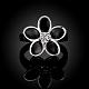 Laiton fleur romantique zircone cubique anneaux émail des doigts RJEW-BB00481-01-2