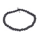 Bracelets extensibles en perles de lave naturelle BJEW-G623-02-4mm-1