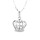 TINYSAND 925 Sterling Silver Crown Pendant Necklace TS-N312-GS-1