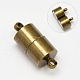 Brass Magnetic Clasps with Loops J28S8-10x28mm-AB-1