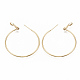 Brass Hoop Earrings X-EJEW-T007-01G-NF-2