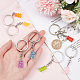 CRASPIRE 7Pcs 7 Colors Candy Color Transparent Bear Resin Pendant Keychain KEYC-CP0001-17-3