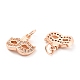 Mask Brass Micro Pave Clear Cubic Zirconia Charms KK-G425-08-3