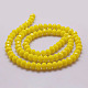 Opaque Solid Color Faceted Glass Beads Strands EGLA-J047-8x6mm-04-2