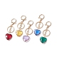 Porte-clés pendentif coeur en verre coloré KEYC-JKC00404-1