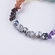 Faceted Round Natural Fire Agate Stretch Bracelets BJEW-JB03536-01-2
