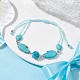 Bracelets de perles tressées turquoise synthétique palmier BJEW-JB09821-4