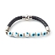 Bracelets de perles de mauvais œil faits à la main BJEW-JB06379-5