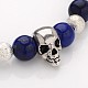 Unique Design Skull Gemstone Beaded Stretch Bracelets BJEW-JB01847-05-2