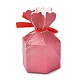 紙菓子箱  ジュエリーキャンディー結婚披露宴ギフト包装  リボン付き  六角形の花瓶  大理石模様  7.25x7.2x13.1cm CON-B005-11A-5