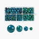 340 pièces 4 tailles de perles de chrysocolle synthétiques G-LS0001-31-1