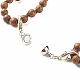 Round Wood Beaded Double Layer Necklace with Brass Magnetic Clasp NJEW-JN03858-6