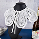 GORGECRAFT 1 Box Halloween Christmas Detachable Embroidery Collar Mini Cape Dickey False Collars White Hollow Out Flower Capes Decorative Applique Neckline Shirt Lapel with Rope for Women Dress Blouse DIY-GF0007-73-4