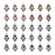 100本10色チベット風アロイペンダント  手作りのナザールボンジュウランプワークビーズ付き  ハムサの手/ミリアムの手  ミックスカラー  20x13x4mm  穴：3.5mm  10個/カラー FIND-TA0001-78-3