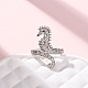 Латунные микропаве кубические цирконии регулируемые открытые манжеты кольца для женщин RJEW-A072-03P-2