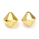 合金ビーズ  ダイヤモンドカット  双円錐形  ゴールドカラー  12x12~12.5mm  穴：2.3mm PALLOY-K012-05G-2