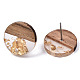 Серьги-гвоздики из прозрачной смолы и орехового дерева MAK-N032-008A-F01-3