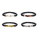 Bracelet extensible en perles rondes avec pierres précieuses naturelles BJEW-JB08648-1