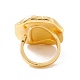 Oval Brass Open Cuff Finger Ring Enamel Settings KK-G428-03G-2