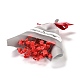 バレンタインデーのテーマミニドライフラワーブーケ  リボン付き  ギフトボックス包装装飾用  レッド  110x81x27mm DIY-C008-02D-3