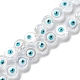 Brins de perles de verre transparentes mauvais œil LAMP-K037-06G-1