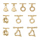 Pandahall bijoux 10 ensembles 5 styles fermoirs à bascule en laiton KK-PJ0001-25-2