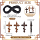 Nbeads diy kit de fabricación de collar con colgante de cruz WOOD-NB0002-09-2