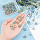 Ahadermaker 50 piezas encantos de conector de vidrio electrochapado FIND-GA0002-64-3